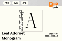 Leaf Adorned Monogram - Botanical Alphabet Letters Product Image 1