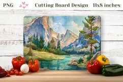 Watercolor Forest Cutting Board, Vintage Cutting Board PNG Product Image 1