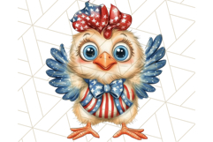 Patriotic Chicken Clipart Png, Funny 4th of July PNG Graphic Product Image 3