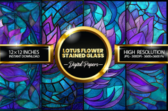 lotus flower stained glass Digital Papers - 04 variations Product Image 1