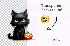halloween black cat clipart, black cat sublimation Product Image 2