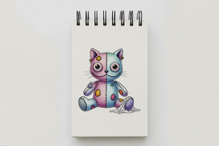 Stitched Cat Doll Creepy Cute Halloween Voodoo PNG Cute Product Image 5