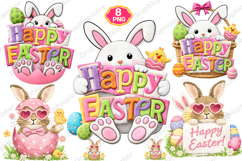 Happy Easter PNG Coquette Easter Bunny PNG, Latch Yarn Happy Product Image 3