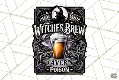 Pick Your Witches Brew Halloween PNG Sign Graphic Beer Art Product Image 3