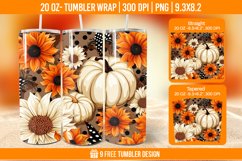 Pumpkin Tumbler Sublimation Wrap, 20 oz Fall Tumbler Wrap Product Image 1
