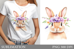 Cute Bunny Sublimation. Cute Bunny T-Shirt Design Product Image 1