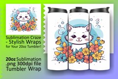 Vibrant Cat Whimsy: Funny Feline Tumbler Art Product Image 1