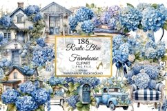 Big Country Vintage Blue Ice Farmhouse Watercolor Clipart Product Image 4