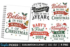 Believe in the Magic of Christmas PNG, Merry Christmas 2025 Product Image 1