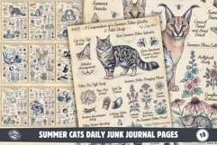 Summer Cats Daily Junk Journal Pages Product Image 1