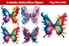 Smoke Butterflies Clipart PNG Product Image 1