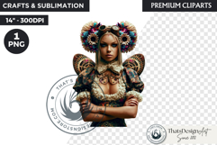 Steampunk Rococo Fairy Clipart, Ornate Clockwork Fae Graphic Product Image 1