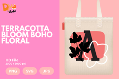 Terracotta Bloom Boho Floral Monogram Product Image 1