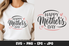 Happy Mothers Day Floral Frame SVG PNG Product Image 1