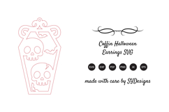 Coffin Halloween Earrings SVG -Laser Cut Spooky Earring Product Image 2