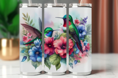 Tumbler Wrap 20 oz - floral hummingbird Product Image 1