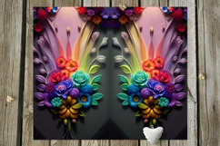 3 D Flowers | 14 Summer Skinny tumbler Sublimation designs Product Image 11