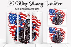 Man Skull Ride An American Flag - Sublimation Tumbler Design Product Image 1