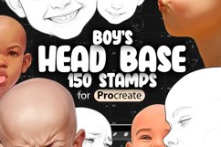 150 Procreate Boy&#039;s Head Base Stamp Brushes Product Image 1