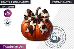 Western Coquette Pumpkin Autumn PNG, Cowgirl Fall clipart Product Image 1
