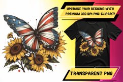 Vibrant Butterfly American Flag Sublimation Product Image 1