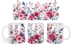 Flowers mug design, Watercolor Floral Coffee Mug Sublimation Product Image 1