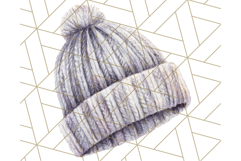Watercolor Winter Hats and Scarves Clipart PNG Product Image 3