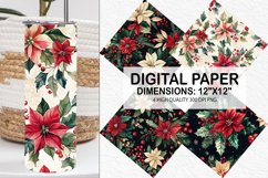 Christmas Floral Seamless Digital Paper-Christmas Background Product Image 1