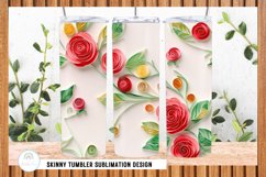 Rose Paper Quilling 3D Tumbler Sublimation PNG Product Image 3