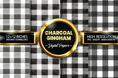 Charcoal Gingham Digital Papers - 04 Variations Product Image 1