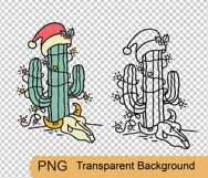 Christmas cactus SVG, PNG Western christmas printable cricut Product Image 2
