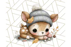 Woodland Nursery Baby Animals Clipart, Cute Animals Png Product Image 3