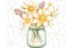 Flowers in Glass Jars PNG, Rustic Floral Watercolor Clipart Product Image 3