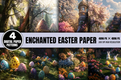 Enchanted Easter Digital Paper Pack PNG Product Image 1