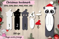 Christmas Bookmark SVG, Layered Snowman penguin Product Image 3