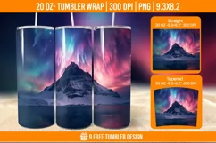 Northern Lights Tumbler Wrap Designs, Sublimation Wrap Product Image 1