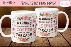 Sarcastic quote mug wrap PNG, Coffee lover mug template Product Image 1