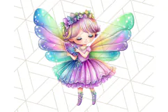 Pastel Fairy Clip Art PNG With Glitter, Rainbow Fairy Png Product Image 3