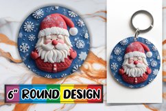 3D Santa Claus Round Design for Holiday Sublimation Product Image 1
