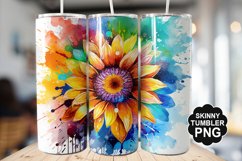 Rainbow Sunflower Tumbler - Sublimation Tumbler Design Product Image 1