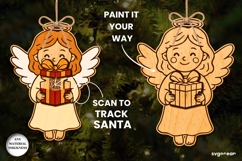 Christmas Angel Santa Tracker Ornament SVG | Laser Cut Product Image 2