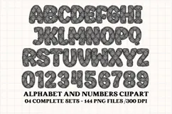 Neon Glitter Alphabet png clipart,neon glitter letter doodle Product Image 5
