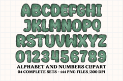 Knitted Alphabet png clipart, knitted texture doodle letters Product Image 5