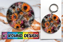 Botanical Round Ornament Sublimation Circle Product Image 1