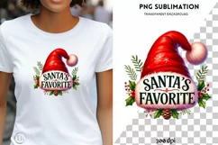 Santa's Favorite, Retro Santa Hat PNG for Cozy Christmas Product Image 1