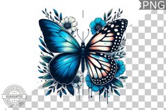 Floral Butterfly Sublimation - Clipart PNG Design Product Image 1
