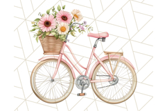 Bicycle with Flowers PNG, Pastel Spring Floral Bike Clipart Product Image 3
