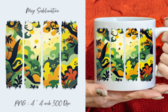 Fantasy Jungle, watercolor stripes, coffee mug sublimation Product Image 1