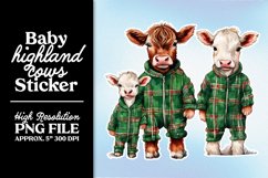Baby Highland Cows PNG Christmas Stickers Product Image 17