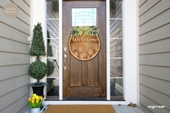 Welcome Floral Door Sign SVG Bundle | Wooden Door Hanger Product Image 11